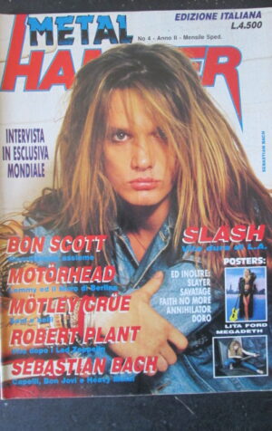 METAL HAMMER 4 1990 ROBERT PLANT SEBASTIAN BACH POSTER SACRED REICH [G208]
