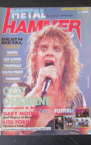 METAL HAMMER 5 1990 SAXON LEE AARON OZZY OSBOURNE GARY MOORE [G208]