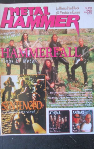 METAL HAMMER 8 1998 SENTENCED ATHENA ANTHRAX LABYRINTH [G208]