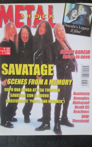 METAL SHOCK 331 2001 DIMMU BORGIR BIOHAZARD DEATH SS SAVATAGE [G209]
