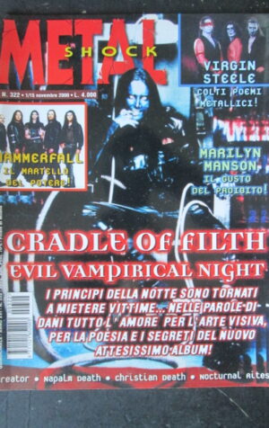 METAL SHOCK 322 2000 HAMMERFALL CRADLE OF FILTH VIRGIN STEELE [G210]