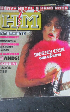 HM 12 1988 CON ADESIVI DEI KISS + SAXON JUDAS PRIEST LIZZY BORDEN  [G210]