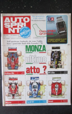 AUTOSPRINT 36 1978 BRABHAM ALFA MCLAREN JPS LOTUS FERRARI [G589]