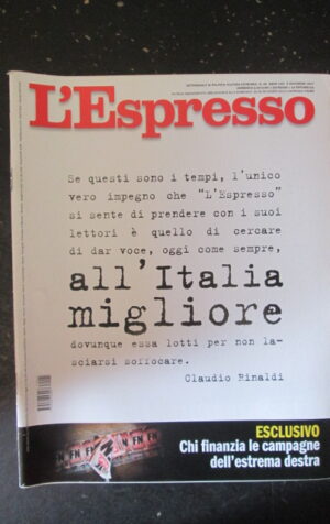 ESPRESSO 45 2017 EX URSS CULLA DEL JIHAD MATTARELLA DRAGHI [DV43]