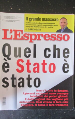 ESPRESSO 41 2017 DOSSIER MERCENARIO D' ITALIA ELIO PETRI [DV43]