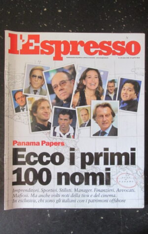 ESPRESSO 15 2016 PANAMA PAPERS CARLO VERDONE BARBARA D' URSO PD 5 STELLE [DV42]