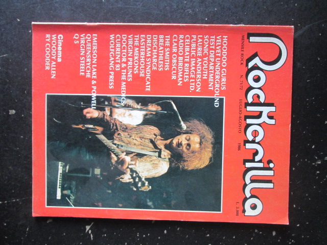 ROCKERILLA 71-72 1986 SONIC YOUTH VELVET UNDERGROUND VIRGIN STEELE [G204]