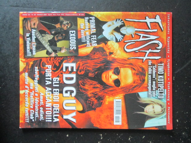 FLASH RIVISTA METAL  181 2004  EDGUY TIMO KOTIPELTO EXODUS [G205]