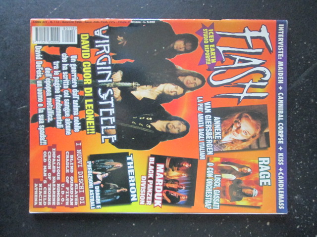 FLASH RIVISTA METAL 112 1998 ANNAKE VAN GIERSBERGEN THERION VIRGIN STEELE [G206]