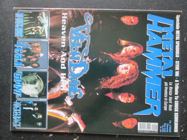 METAL HAMMER 1 2002 VISION DIVINE TESLA NICKELBACK [G207]