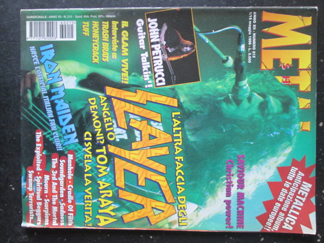 METAL SHOCK 215 1996 JOHN PETRUCCI IRON MAIDEN MANHOLE [G207]