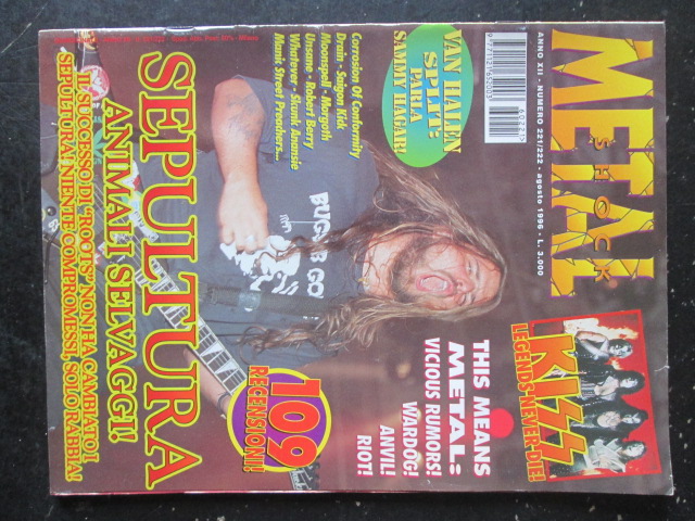 METAL SHOCK 221-222 1996 KISS VAN HALEN MOONSPELL SEPULTURA [G207]