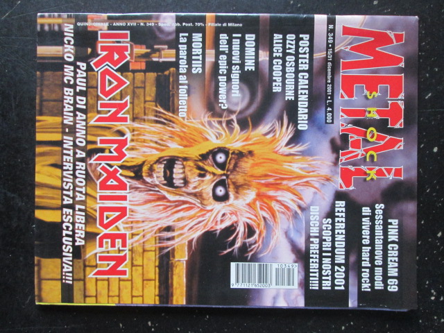 METAL SHOCK 349 2001 OZZY OSBOURNE ALICE COOPER IRON MAIDEN [G207]