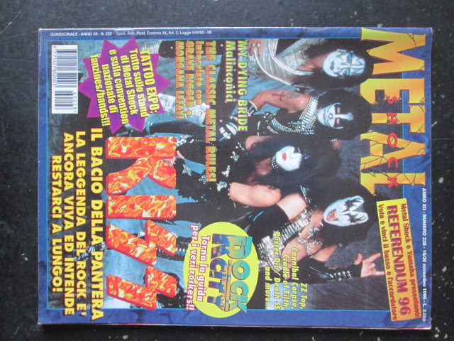 METAL SHOCK 228 1996 KISS MY DYING BRIDE ZZ TOP [G207]