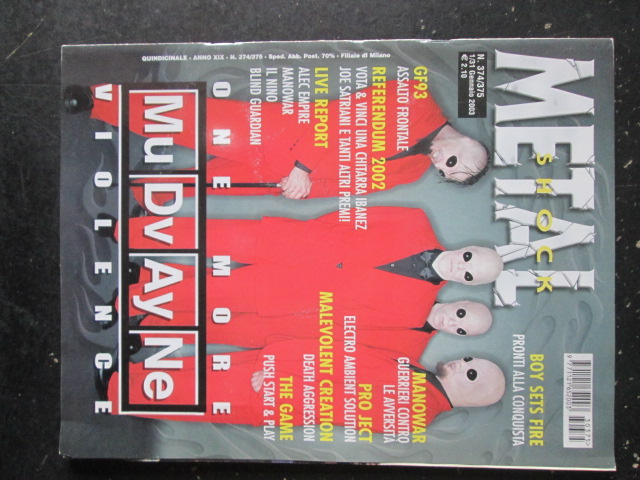 METAL SHOCK 374-375 2003 ALEC EMPIRE JOE SATRIANI DEATH AGGRESSION [G207]