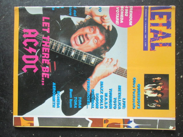 METAL SHOCK 133 1992 METALLICA TOTO THUNDER AC DC [G207]