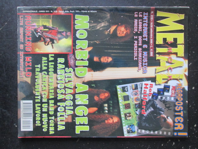 METAL SHOCK 319 2000 MORBID ANGEL POSTER ROB HALFORD RUNNING WILD [G207]