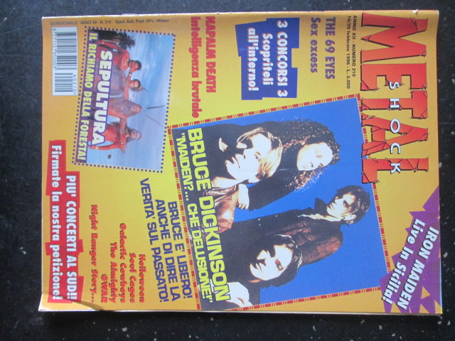 METAL SHOCK 210 1996 BRUCE DICKINSON SOUL CAGES NAPALM DEATH [G207]