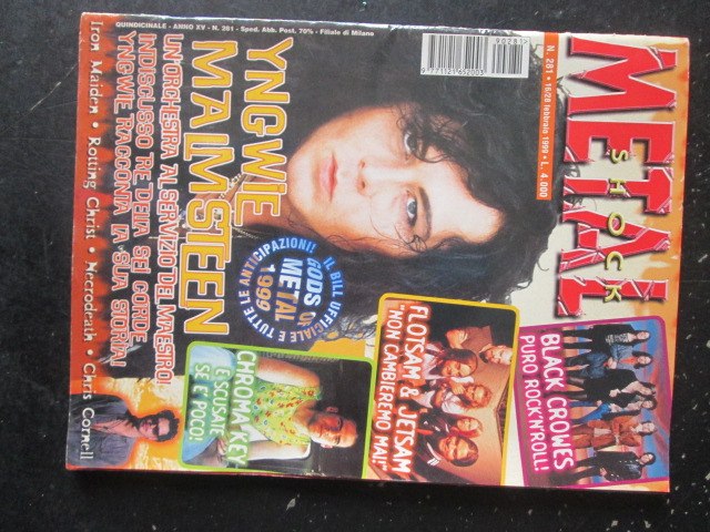 METAL SHOCK 281 1999 BLACK CROWES CHROMA KEY YNGWIE MALMSTEEN [G207]