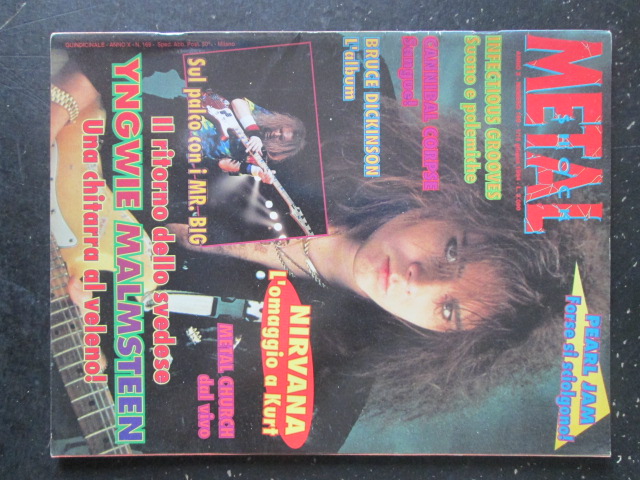 METAL SHOCK 169 1994 NIRVANA BRUCE DICKINSON YNGWIE MALMSTEEN [G207]
