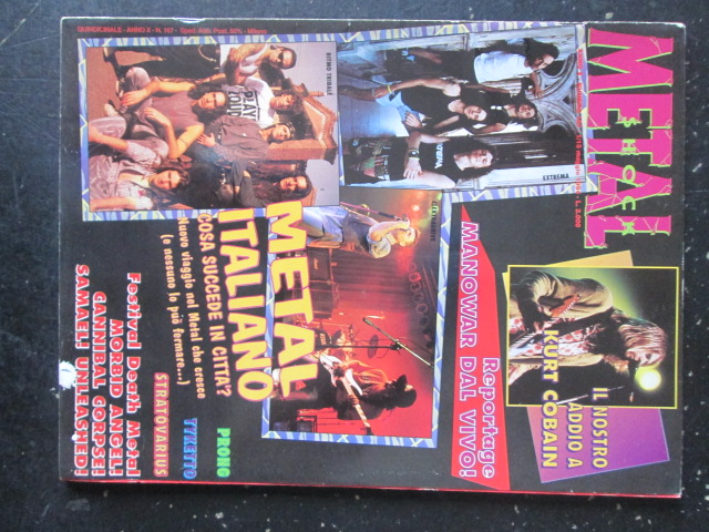 METAL SHOCK 167 1994 KURT COBAIN MANOWAR MORBID ANGEL [G207]
