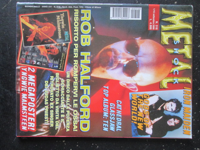 METAL SHOCK 318 2000 ROB HALFORD POSTER YNGWIE MALMSTEEN IRON MAIDEN [G207]
