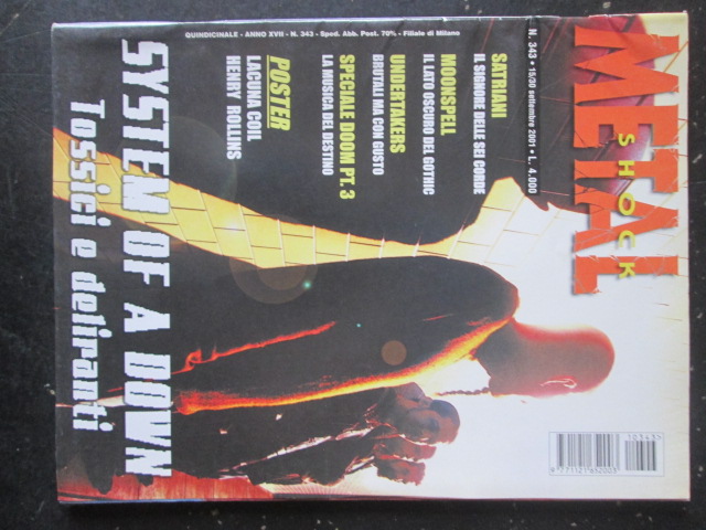 METAL SHOCK 343 2001 JOE SATRIANI + POSTER LACUNA COIL HENRY ROLLINS [G207]