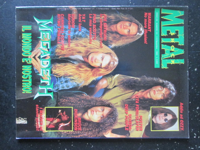 METAL SHOCK 131 1992 OZZY OSBOURNE BRUCE DICKINSON JOE SATRIANI + POSTER [G207]
