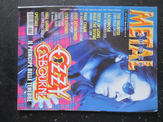 METAL SHOCK 379 2003 OZZY OSBOURNE PAUL CHAIN SWANS LACRIMOSA [G207]