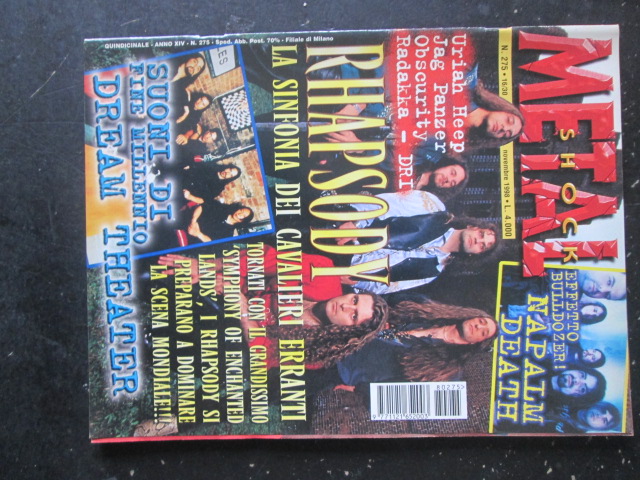 METAL SHOCK 275 1998 URIAH HEEP RHAPSODY DREAM THEATER NAPALM DEATH [G207]
