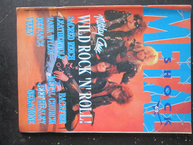 METAL SHOCK 49 1989 SACRED REICH ZAKK WYLDE MOTLEY CRUE [G207]