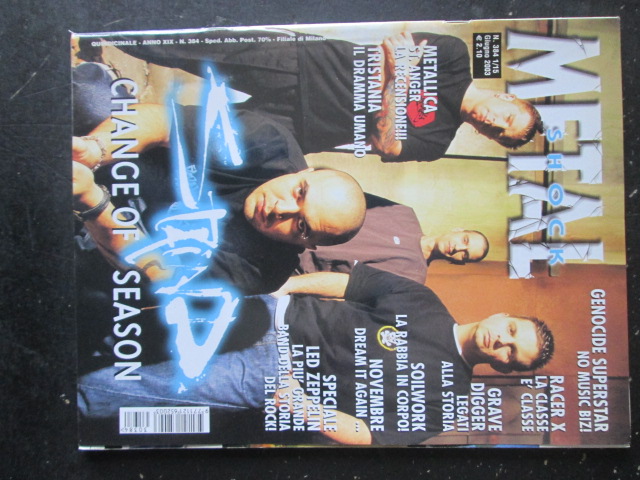 METAL SHOCK 384 2003 METALLICA LED ZEPPELIN GRAVE DIGGER [G207]