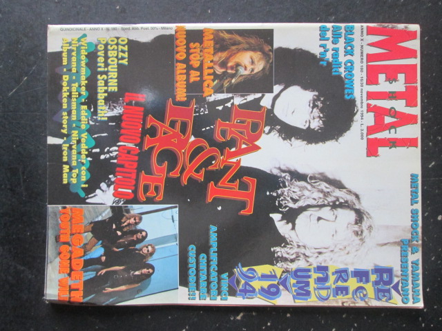 METAL SHOCK 180 1994 METALLICA BLACK CROWES MEGADEATH LED ZEPPELLIN [G207]