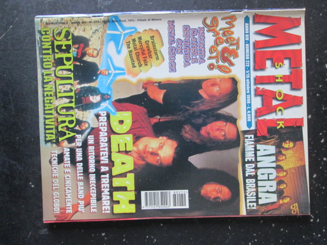 METAL SHOCK 272 1998 ANGRA SEPULTURA SLAYER DEATH [G207]