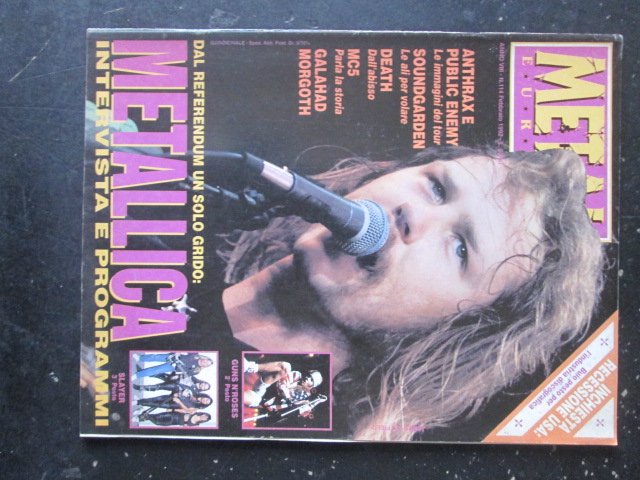 METAL SHOCK 114 1992 GUNS N' ROSES SOUNDGARDEN METALLICA MORGOTH [G207]