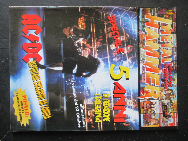 METAL HAMMER 10 1995 POSTER ANTHRAX - AC / DC  [G208]