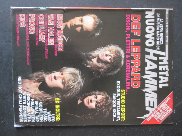 METAL HAMMER 4 1992 POSTER FATES WARNING - DEF LEPPARD VAN HALEN [G208]