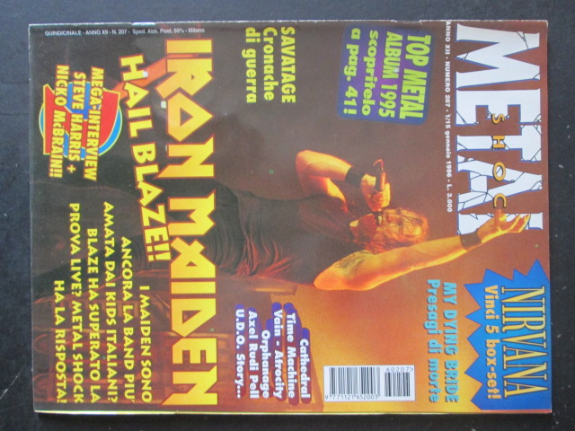 METAL SHOCK 207 1996 IRONMAIDEN SAVATAGE STEVE HARRIS [G208]