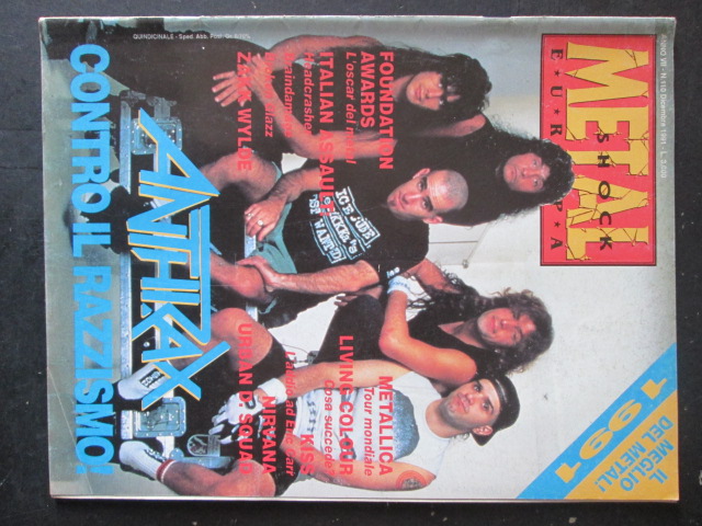 METAL SHOCK 110 1991 ANTHRAX METALLICA LIVING COLOUR [G208]