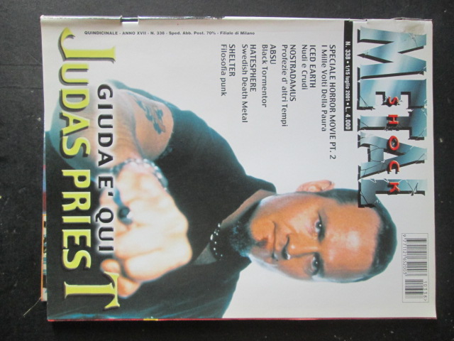 METAL SHOCK 338 2001 JUDAS PRIEST ICED EARTH SHELTER [G208]