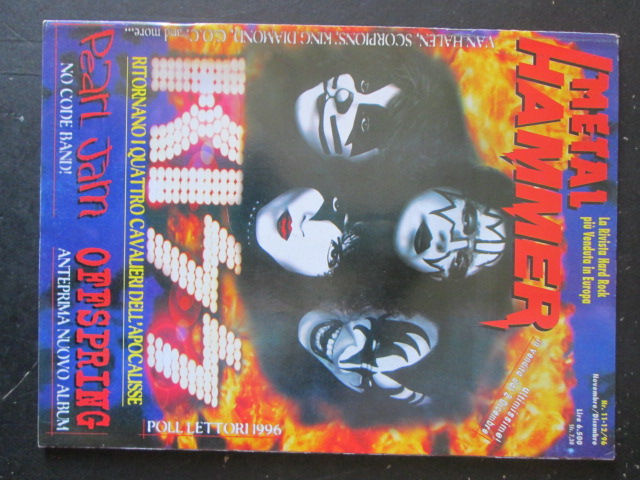 METAL HAMMER 11-12 1996 KISS + POSTER PEARL JAM OFFSPRING  [G208]