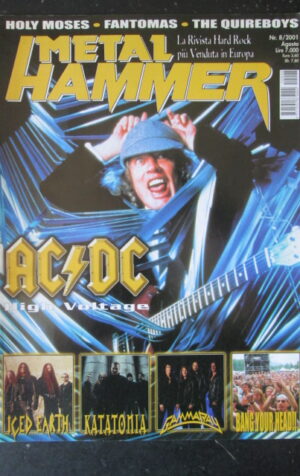 METAL HAMMER 8 2001 AC DC ICED EARTH KATATONIA GAMMARAY [G208]