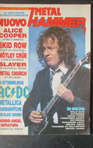 METAL HAMMER 6 1991 ALICE COOPER SKID ROW AC DC OZZY OSBORNE [G208]