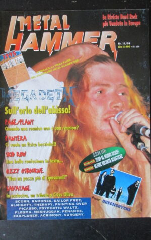 METAL HAMMER 11 1994 MEGADEATH PANTERA SKID ROW OZZY OSBOURNE [G208]
