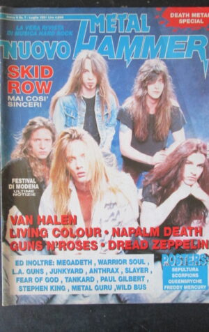 METAL HAMMER 7 1991 SKID ROW VAN HALEN NAPALM DEATH - POSTER AXEL ROSE [G208]