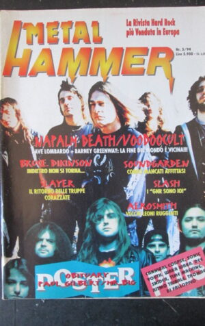 METAL HAMMER 5 1994 POSTER OBITUARY PAUL GIBERT MR BIG SLAYER NAPALM DEATH[G208]
