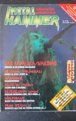 METAL HAMMER 4 1994 MAX CAVALERA MANOWAR ALICE IN CHAINS [G208]
