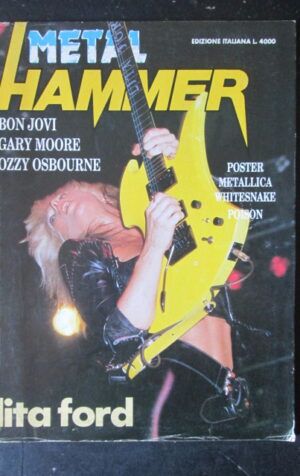 METAL HAMMER 4 1989 BON JOVI GARY MOORE POSTER OZZY OSBOURNE LITA FORD [G208]