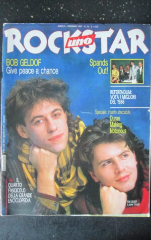 ROCKSTAR UNO 76 1987 FASCICOLO GRANDE ENCICLOPEDIA BOB GELDOF DURAN DURAN [G389]