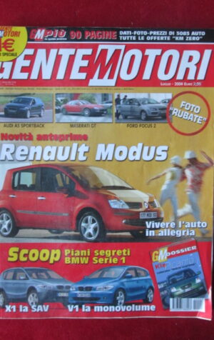GENTE MOTORI 7 2004 AUDI A3 SPORTBACK MASERATI GT BMW X1 RENAULT MODUS [P50]